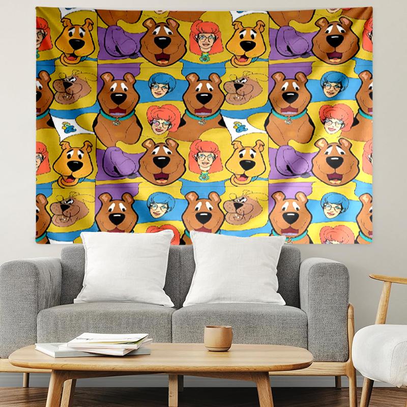 Scooby Print Tapestry, Lightweight Wall Hanging, for Bedroom, Dorm, Living Room, Home Art Decor, Birthday Christmas Gift for Friends