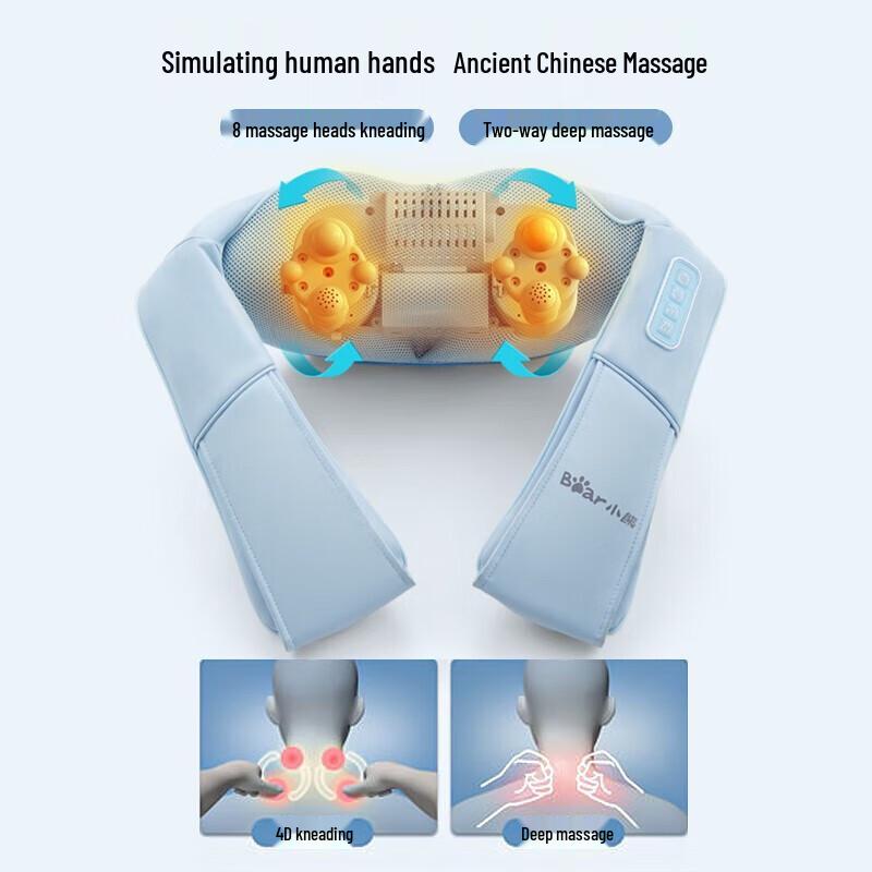 Little Bear 3D Kneading Heated Neck and Shoulder Massager Shawl