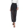 Wide Leg Pants For Women Summer Elastic High Waist Loose Hollow Hook Flower Lace Beach