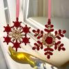 1Pcs Merry Christmas Flocking Wreath Pendant Elk Snowflake Xmas Tree Hanging Ornament Decor Christmas Decor Outdoor Gadgets