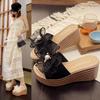 Fashion 2024 Women's Summer Bowknot Rubber Flip Flops Platform Slippers