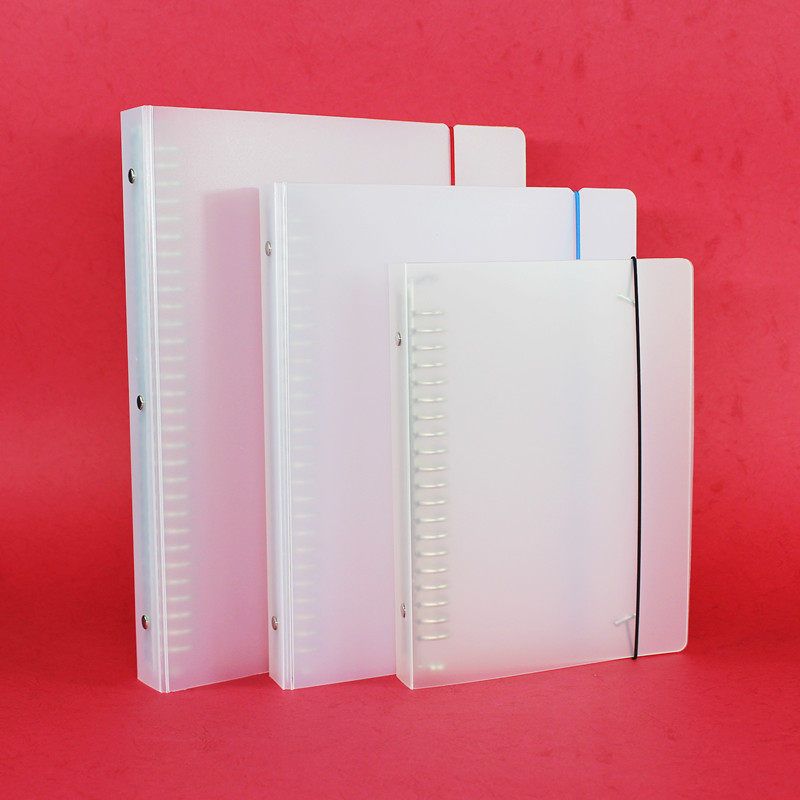Transparent Blank Loose-Leaf Binder A5/B5/A4 Loose-Leaf Notebook Folder Folder Strap Notebook Notebook Printing