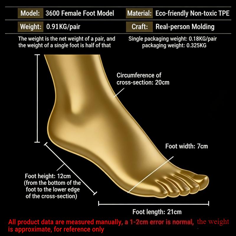 Lifelike TPE Silicone Foot Model, Real Human Foot Replica for Photography, Jewelry Display, Art Sketch