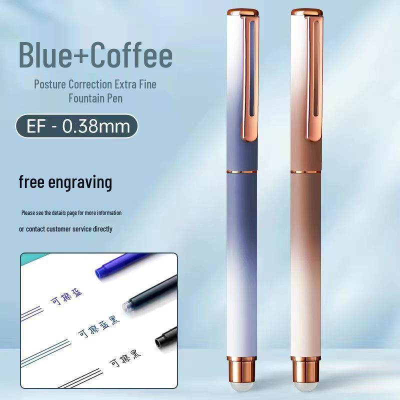 Erasable Calligraphy Fountain Pen, Grade 3, with Hidden Nib and Posture Correction, 0.38mm, Replaceable Ink for Kids