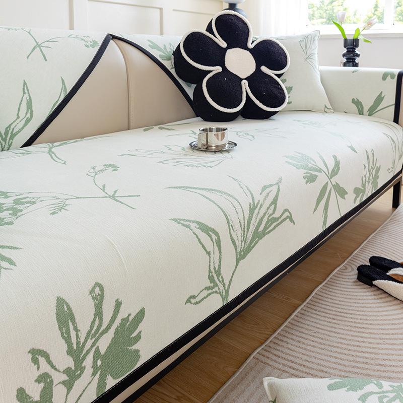Fehér jacquard zsenília kanapészőnyeg puha Four Seasons univerzális csúszásmentes kanapéhuzat Otthoni nappali dekoráció kínai párna