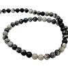 Natural Black and White Grid Stone Buddha Bead Bracelet DIY Kit with Round Loose Beads