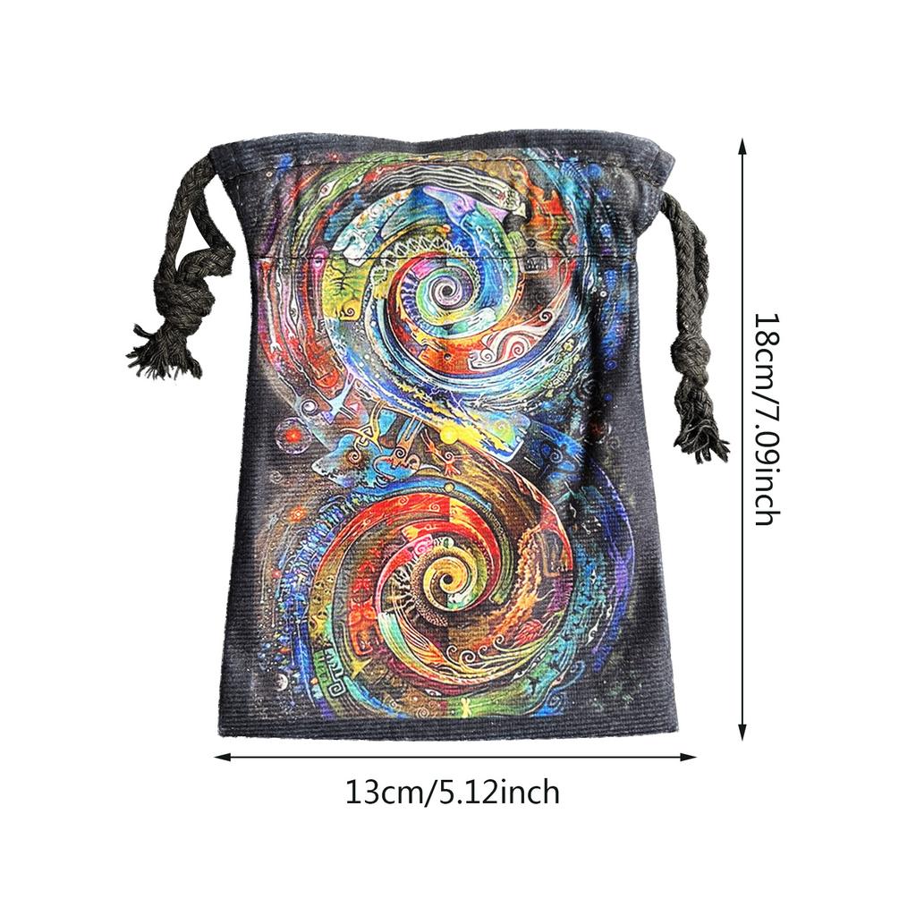 Tarot-Aufbewahrungstasche, Tarot-Würfeltasche, Samt-Tarot-Tasche, bedruckte Tarot-Mustertasche, Tarot-Tasche, Würfeltasche, Kartentasche, Schmuckbeutel