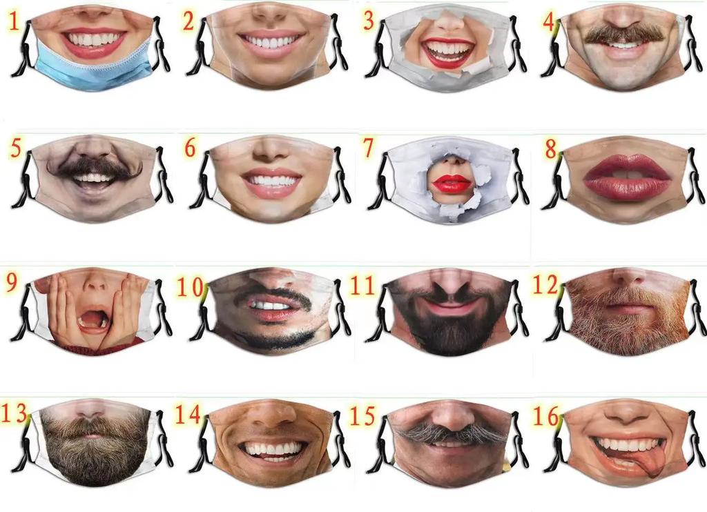 3D Three Dimensional Mask Funny Facial Expression Imitation Creative Personality Social Party Costume Printed Cotton Mask
