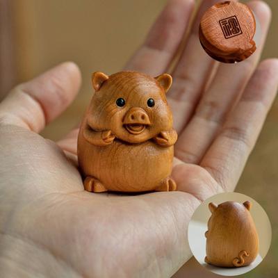 Animal Figurine Handcrafted Wood Chinese Zodiac Signs Multifunctional Mini Zodiac Table Decoration Gift for Zodiac Enthusiasts CDN