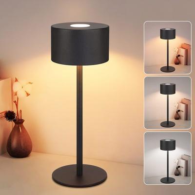 Wireless LED Table Lamp - NETTLIFE - Touch Dimmable - 3 Temperatures - USB Battery - Black