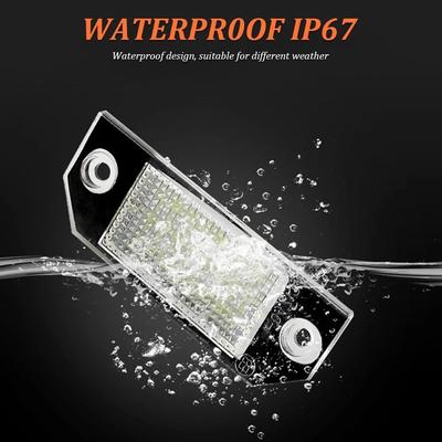 Replacement Universal Car License Light Waterproof Brighter License Plate Light 12V Durable Rear Tail LED for Ford Focus