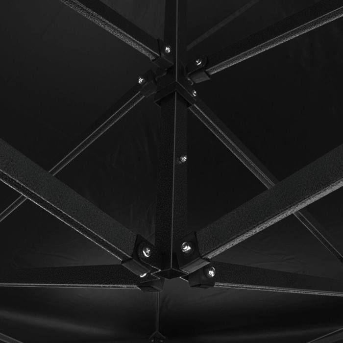 Pavillon pliable - Tourtecs 3x4,5m - Noir - Montage instantané - Protection complète intempéries