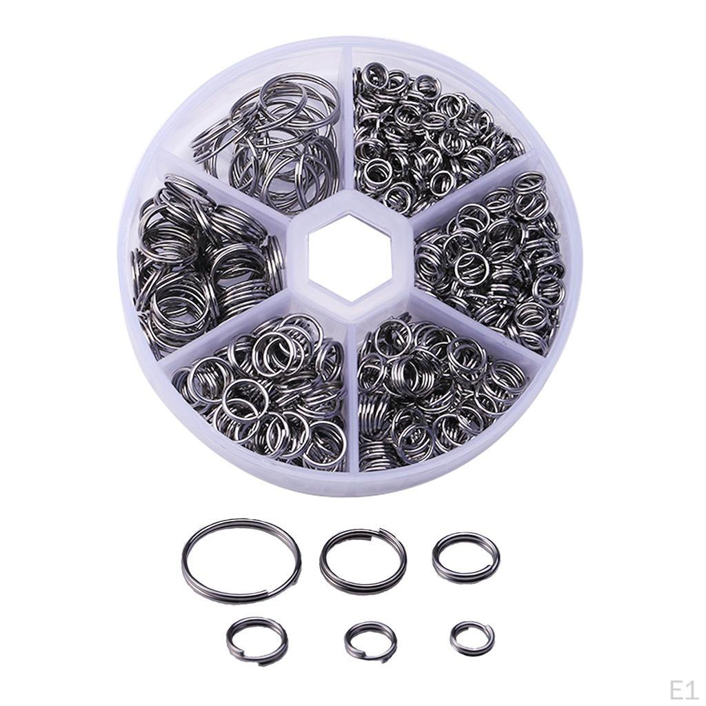 600Pcs Stainless Steel Round Edged Split Circular Keychain Clip for Car
