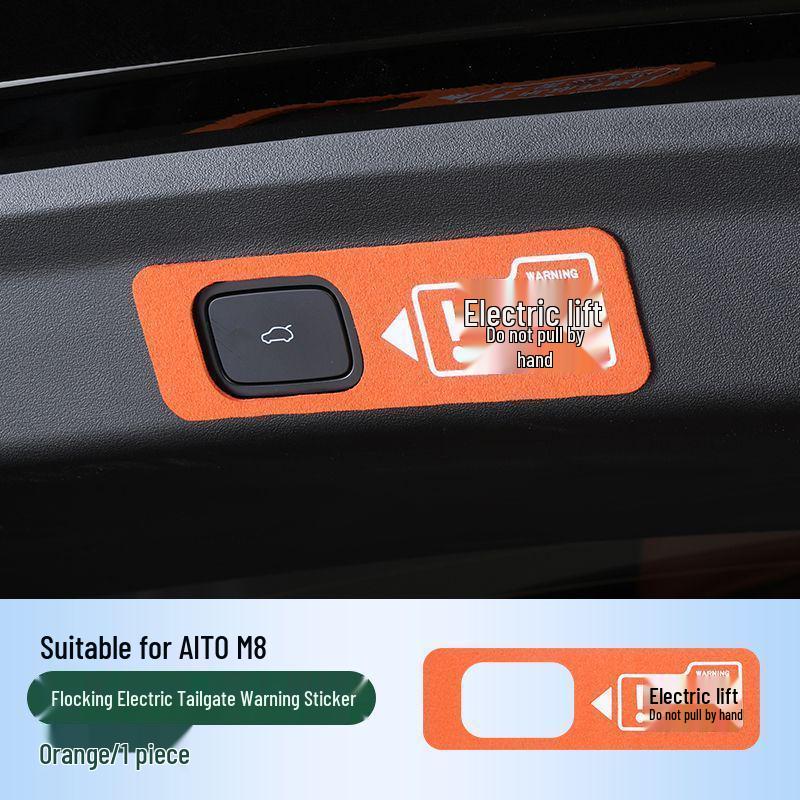 

AITO M7/M8/M9 Electric Tailgate Warning Sticker - Suede Decorative Accessory