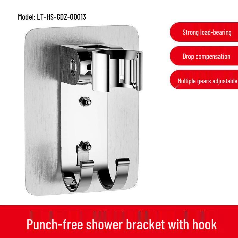 No-Drill Suction Cup Shower Head Holder & Storage Rack