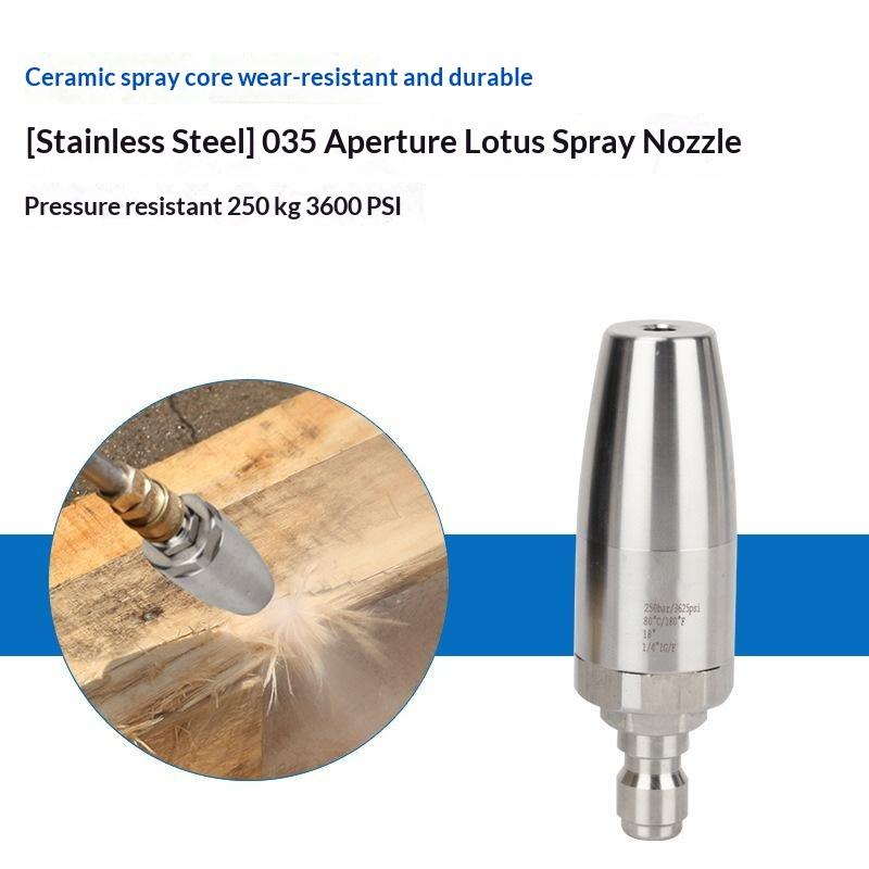 30/35/40/45/50 360° Stainless Steel Swivel Pressure Washer Nozzle Quick-Connect Lotus Spray Head For Tree Bark Rust Removal
