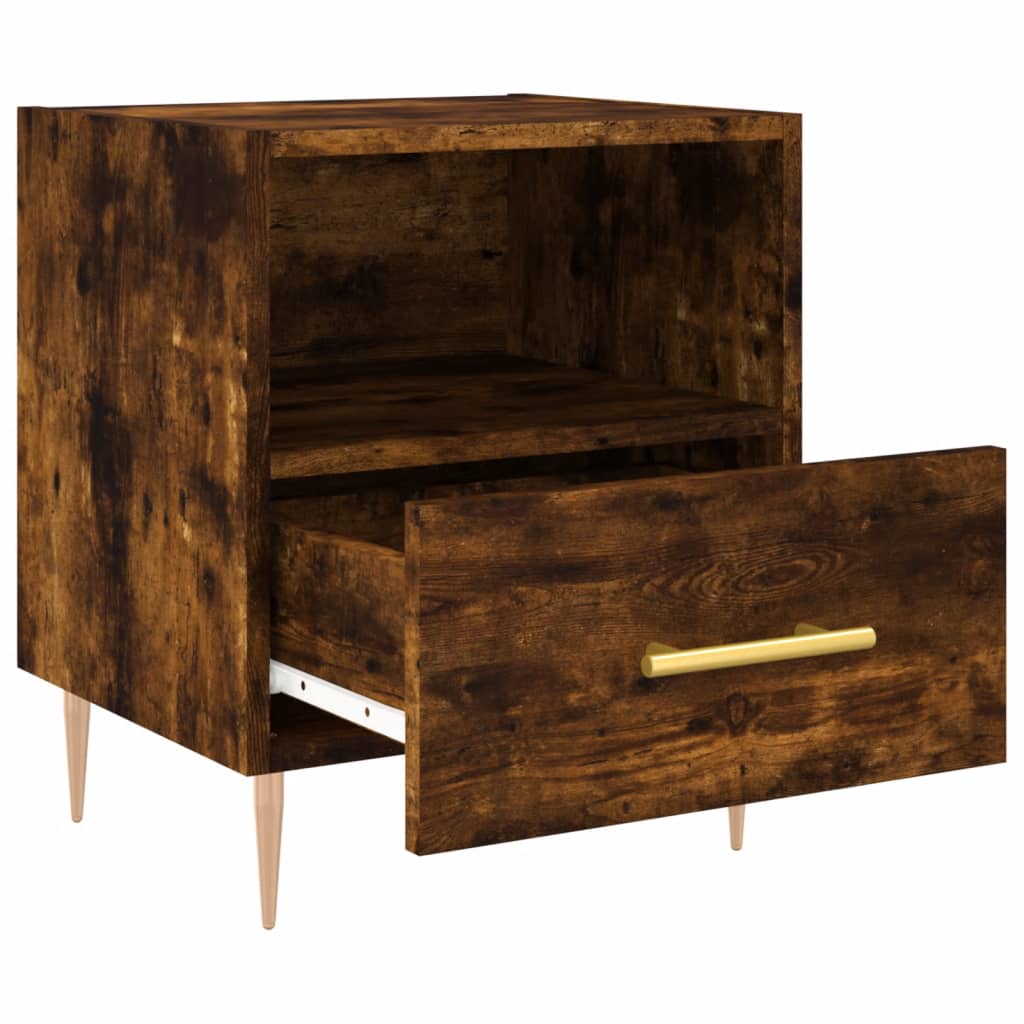 Vidaxl Bedside Table, Smoked Oak, 40X35X47.5 Cm