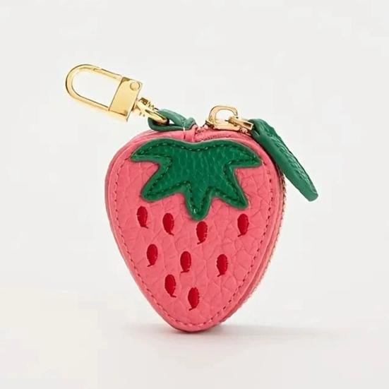 Fruit Coin Wallet Lemon Strawberry Zippered Purse Fruit Faux Leather Bag Mini Purse for Coins Lipsticks Street Daily Outings