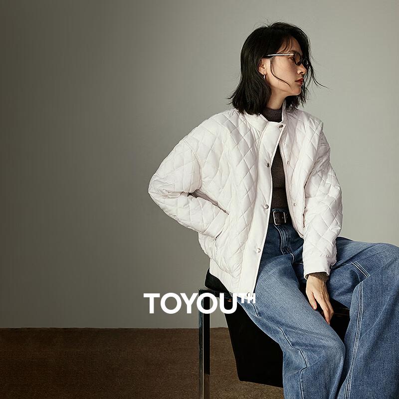 

Chuyu Women s Quilted Faux Denim Winter Jacket S