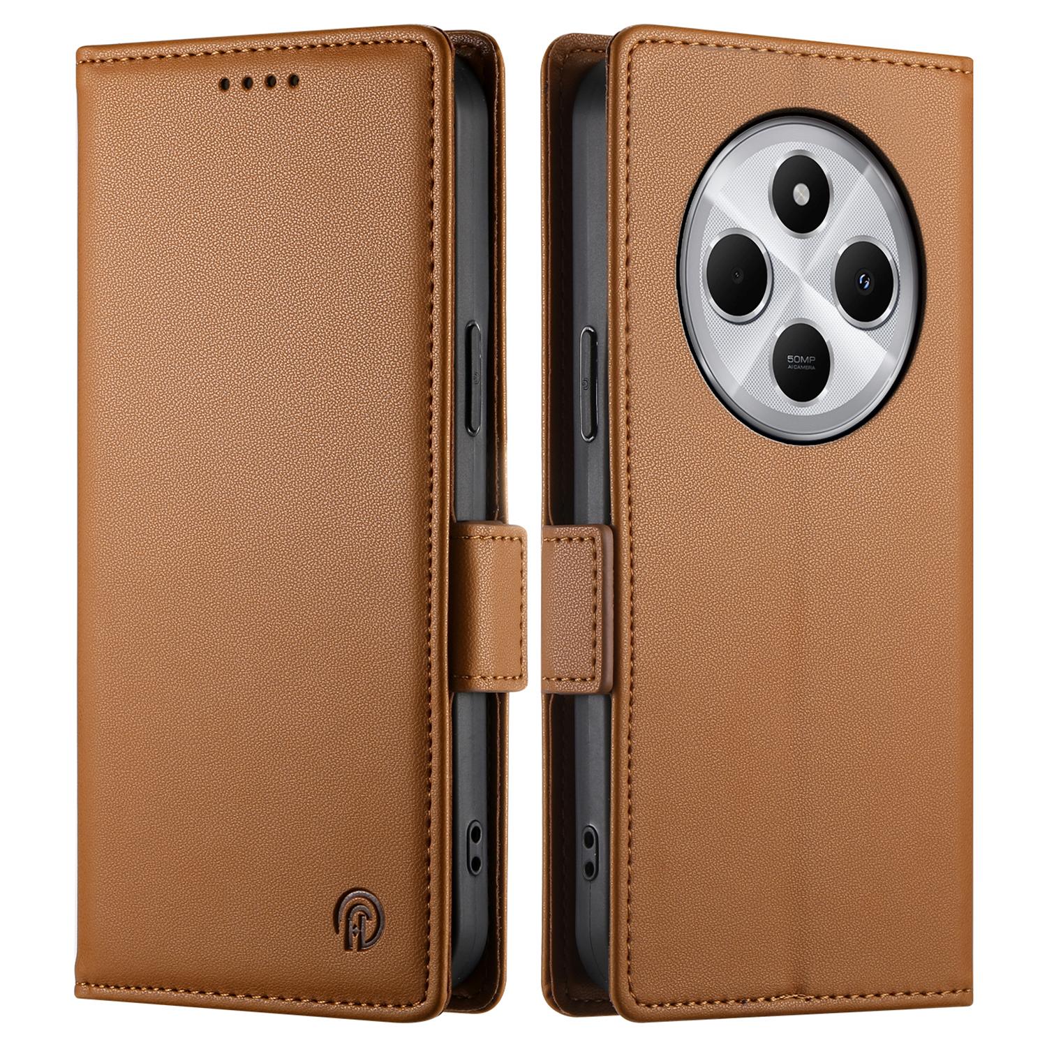 

DF-010 Чохол-підставка для Xiaomi Poco C75 4G/Redmi 14R 5G/14C 4G Шкіряний гаманець Чохол для телефону Brown