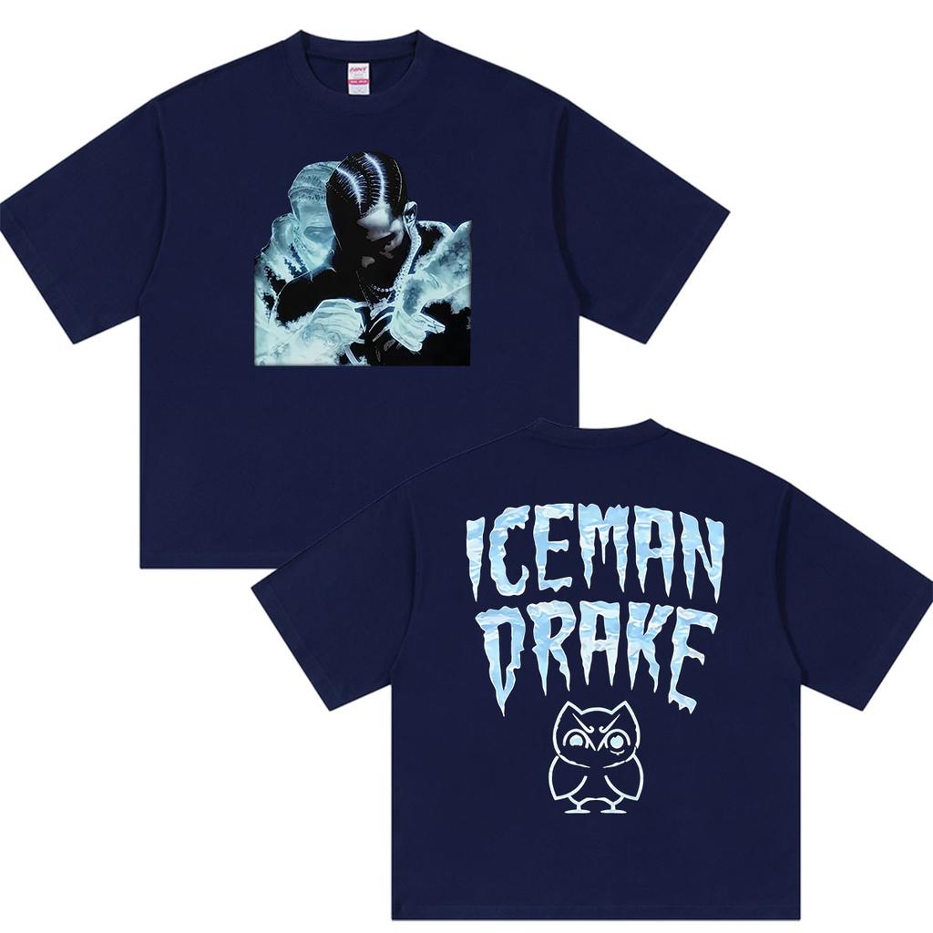Rapper Drake Iceman Album Merch Shirt Men's Summer Fashion Gothic Clothing Y2K T-shirt Loose Oversized Cotton Tee