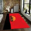Wild West Silhouette Rug with Sunset Background Suitable for use as an anti-slip game mat for living room and bedroom sofas