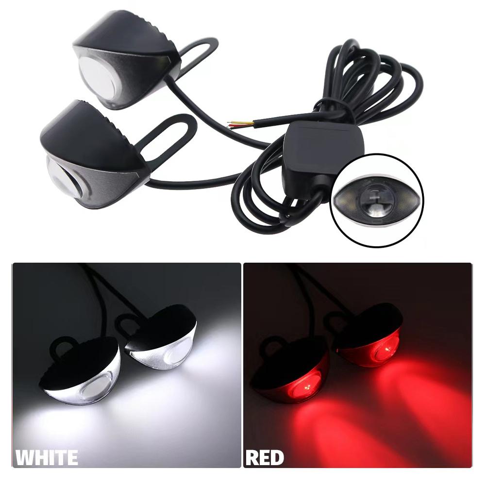 Universal Pair Motorcycle Rearview Mirror LED Eagle Lights Electric Bike Turn Signal Brake Light Headlight Strobe Light