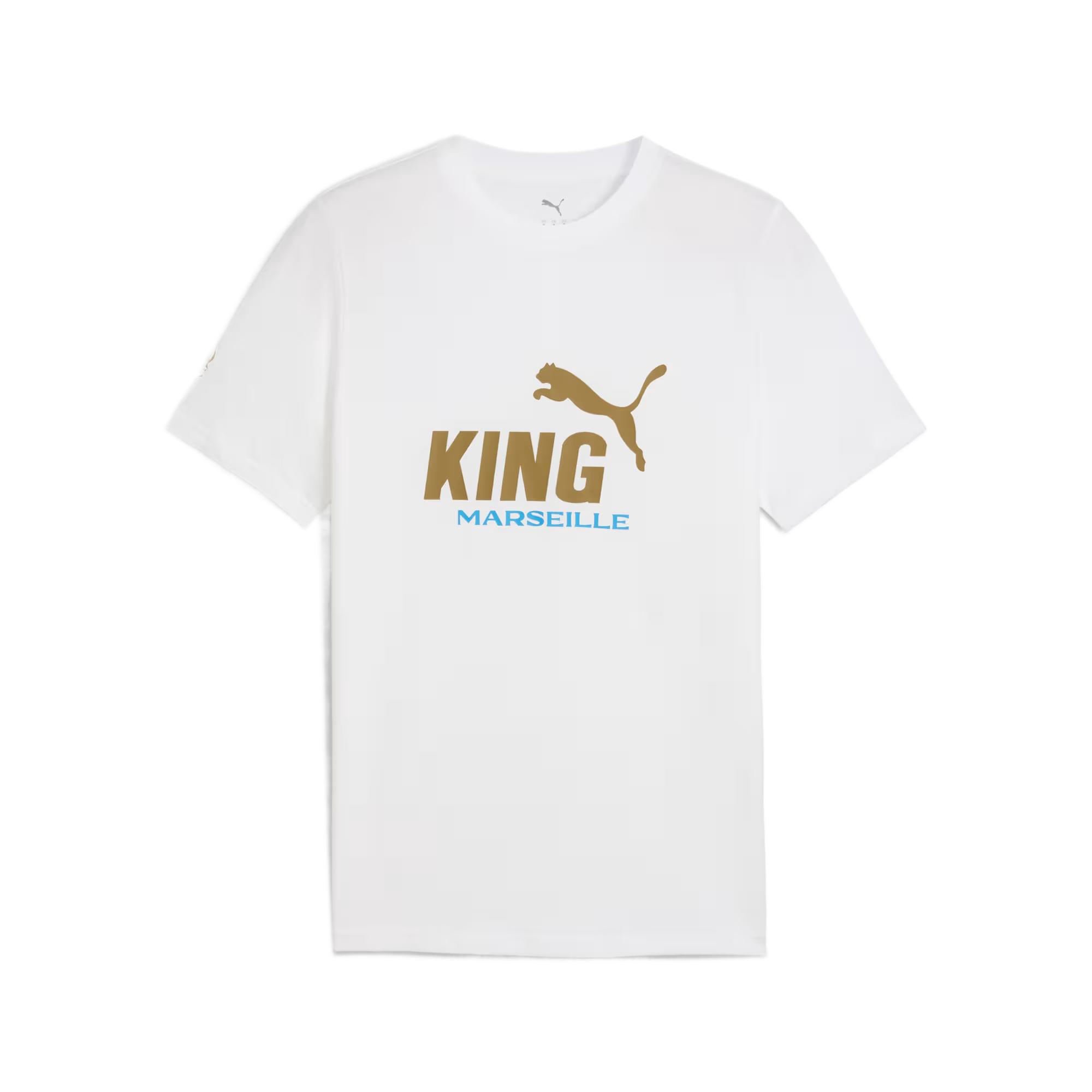 

Puma Olympique De Marseille King Breathable Solid Color Round Neck Simple T-Shirt Men tops 781587-15 3XL