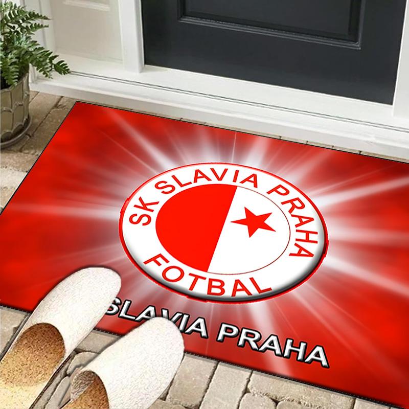 1PC rug Red And White Prague Football Carpet, Chair Rug,Area Rug for Office Bedroom living rooms bedroom, Doormat decor Christmas fan gifts
