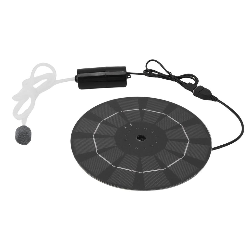 Solar Aquarium Oxygen Pump, Energy Saving Low Noise Operating Monocrystalline Silicon Solar Fish Pond Aerator for Home(10W)