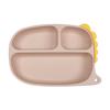 Cartoon dinosaur plate Children's complementary food Silicone plate bowl Fork spoon bib Anti-drop plate set