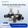 Black One-Way Pneumatic Throttle Valve SA/SL4-M5/6-01/8-02/03