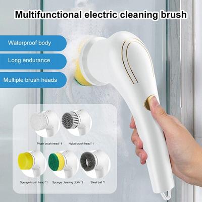 5In1 Electric Cleaning Brush Scrubber Multifunctional Brush for Bathroom Kitchen Home Cleaning Tools Wash Shoes USB Charging