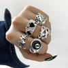 5 Pieces Punk Poker Billiards Rings for Women Funny Goth Hip Hop Retro Fashion Male Couple Birthday Festival Jewelry