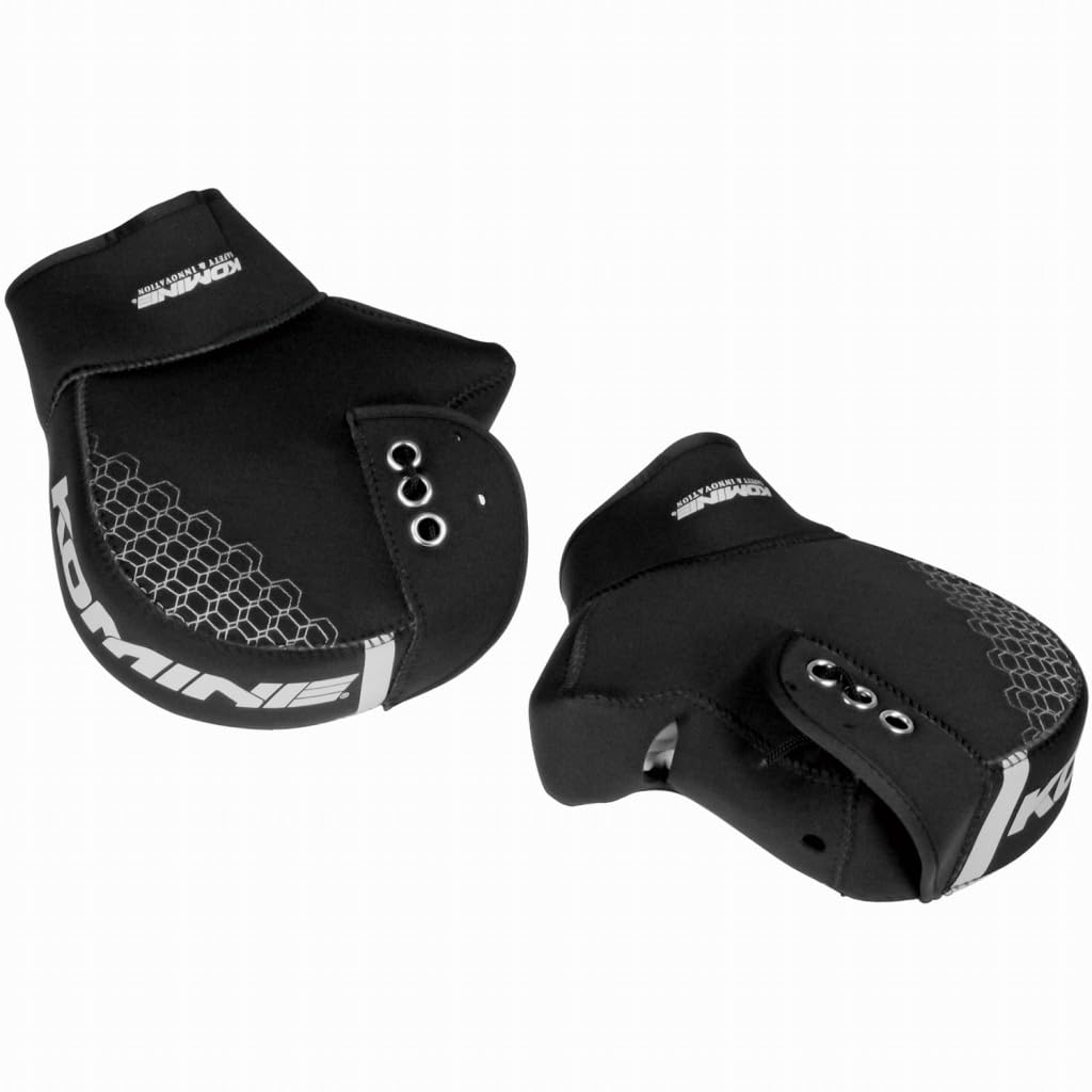KOMINE Motorcycle Neoprene Handlebar Warmer One Size Fits Windproof Plus, Black/Silver, All, AK-348 1300,