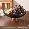 Retro Acacia Wood Glass Fruit Plate