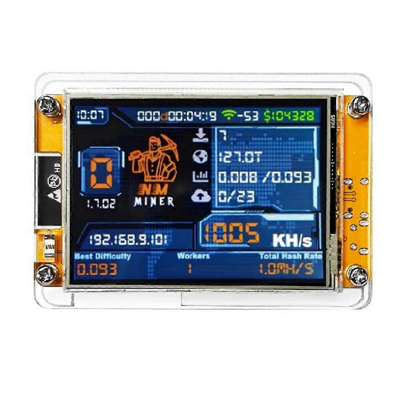 NMMiner NerdMiner V2 Hashrate 1000KH/S ESP32 2.8 Zoll Smart Display Krypto Solo Lotterie Bitcoin ESP32-2432S028R DROOM