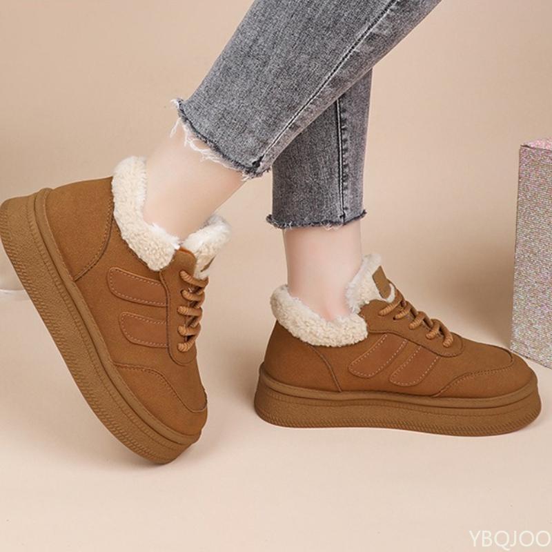 Thick Soled Shoes for Women's New Winter Warm Bread Cotton Shoes with a Simple Comfortable Temperament Sports Board Shoes