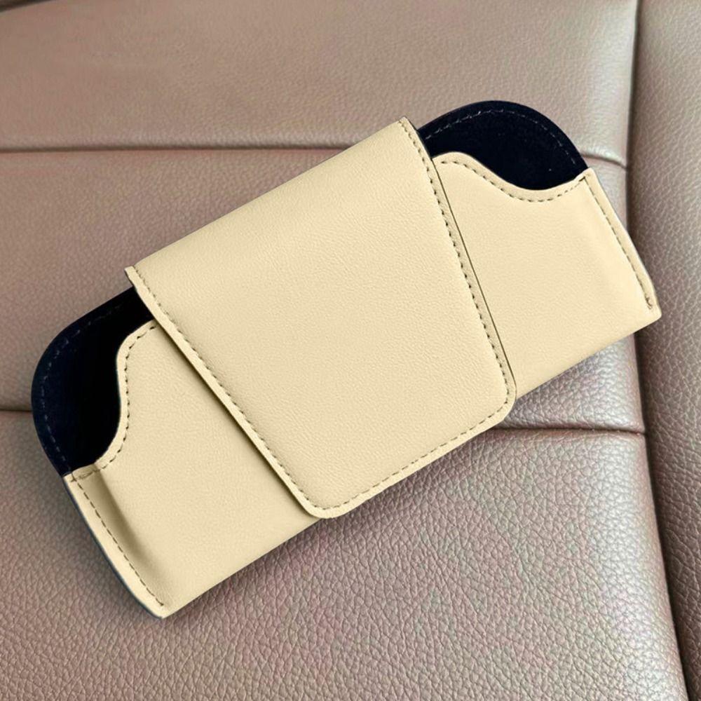 PU Leather Car Glasses Case Multi-Function Sunglasses Storage Clip  Car Interior Accessories