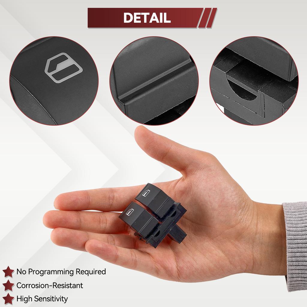 Electric Door Window Switch Button Driver Side For VW Golf MK5 Caddy 2K Passat B6 Jetta Eos Seat Ibiza Leon 2K0959857 1K3959857A
