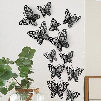 Hollow Out Three-dimensional Fluttering Butterfly Home Beautification Decoration Festival Party Arrangement Cardboard Butterfly Wall Stickers