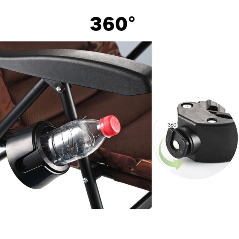 Fishing Chair Water Bottle Cage Universal Outdoor Chair Beverage Drink Holder Attachment 360 Degree Rotating Cup Support