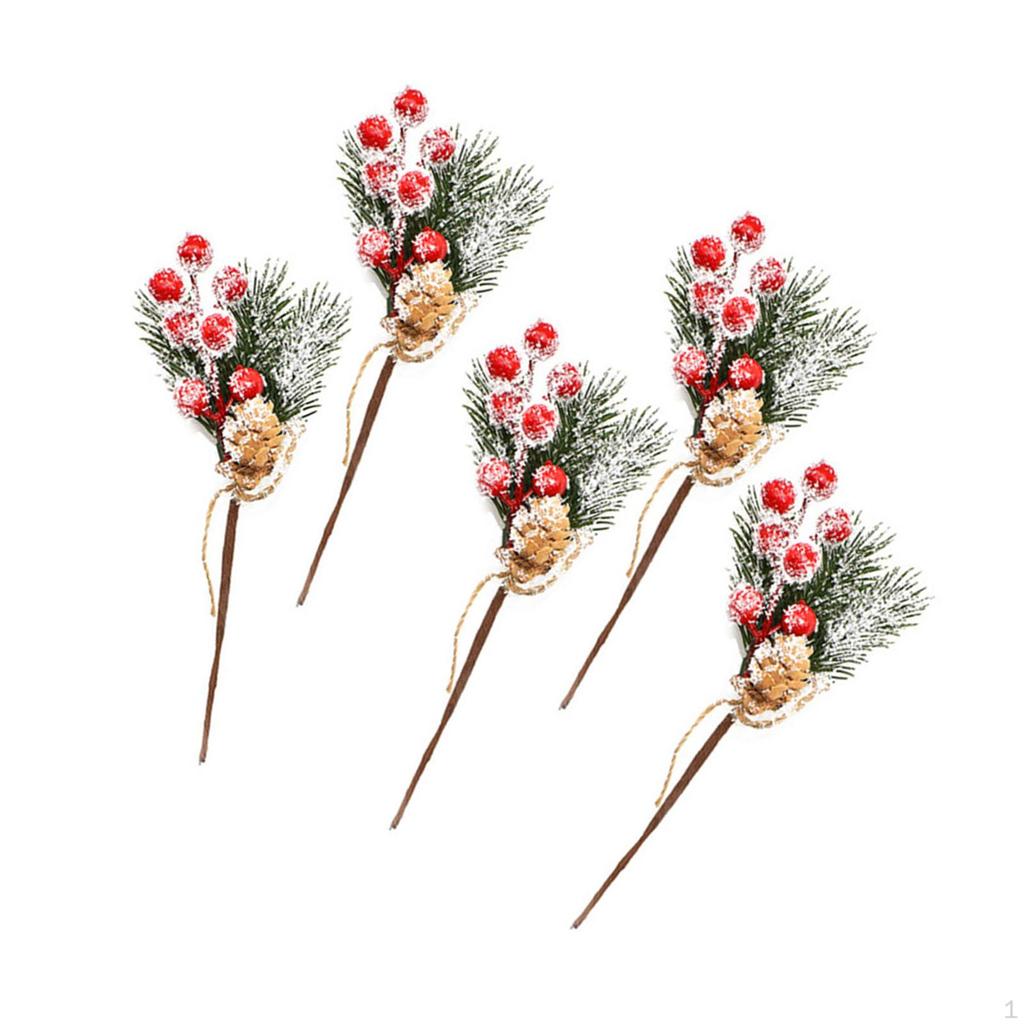Artificial Berries Branches with Rope Picks for Arrangement Party Wreaths Decorations