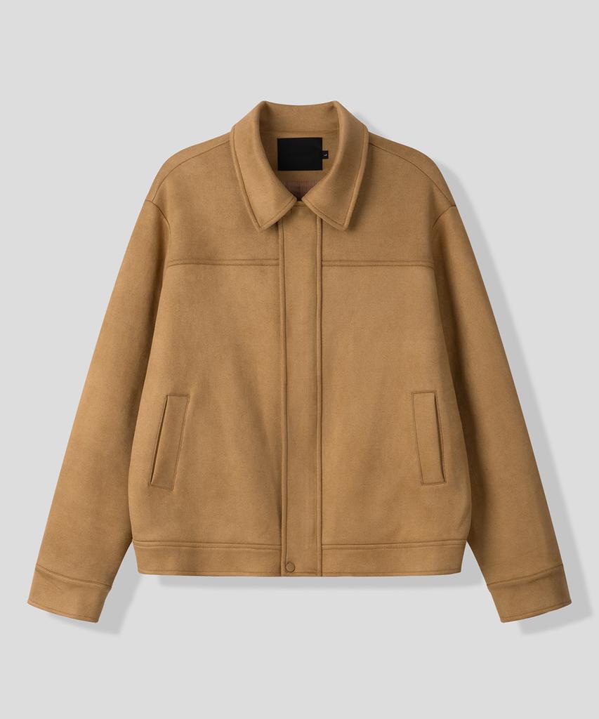 Black Moment Classic Vegan Suede Jacket [Camel]