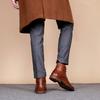 LUXSOLE Męskie Nowe Buty Brogsy ze Skóry Naturalnej Ocieplane Buty Modne Buty,Ciepłe,Duży Rozmiar, Codzienne, Na Sznurowadła, Zamek Błyskawiczny,Prezenty