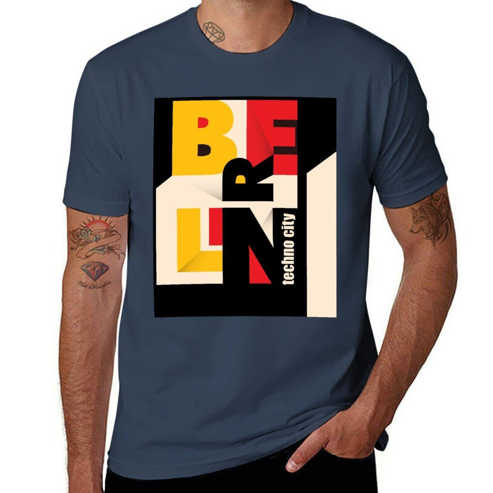 gift Berlin Techno Djs TShirt Basic Crew Neck Short Sleeve Top S