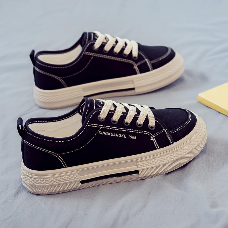 Spring and Autumn New Canvas Shoes Women's Versatile Flat Bottom Breathable Student Cloth Shoes Women's Shoes Autumn