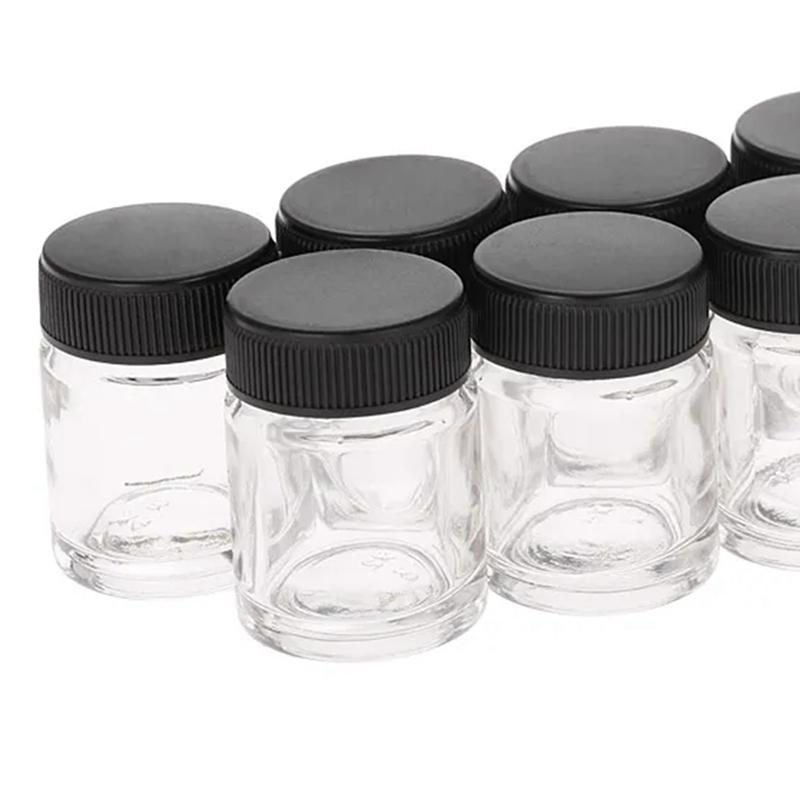 Nail Art Airbrush Tank Glass Bottle Airbrush Tool Accessories Paint Cup 10 Pcs 22Cc Airbrush Paint Cosmetic Bottle Jar