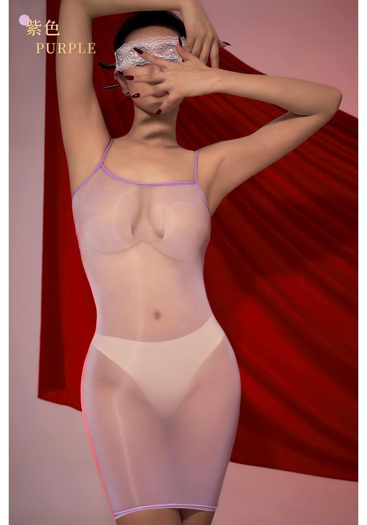 Sexy Damenöl Glänzendes Minikleid 8D Elastisch Glänzend Durchsichtig Bodycon Kleid Wickel Hüftkleider Dessous Bühne Ds Nachtclub Kleidung