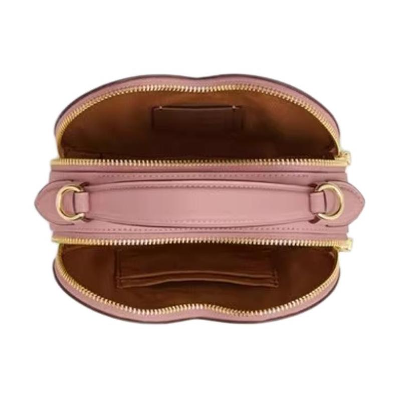COACH Heart 16 Heart-shaped design zipper closure, cow leather and PVC leather, shoulder crossbody bag, mini, women's khaki